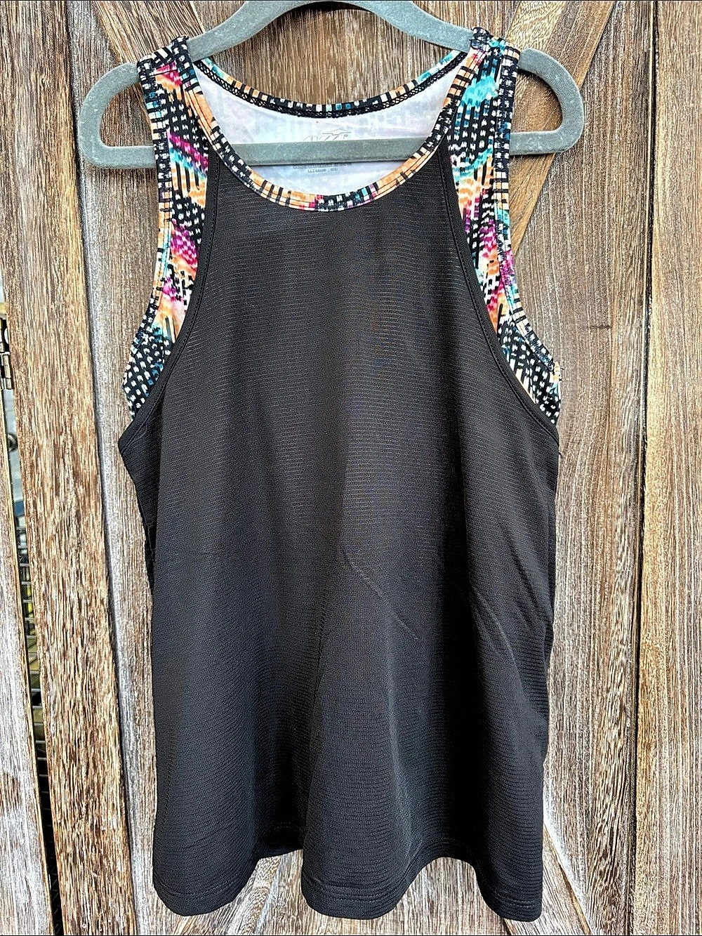 Avia Girls Geometric Tank Top Black M (7-8)